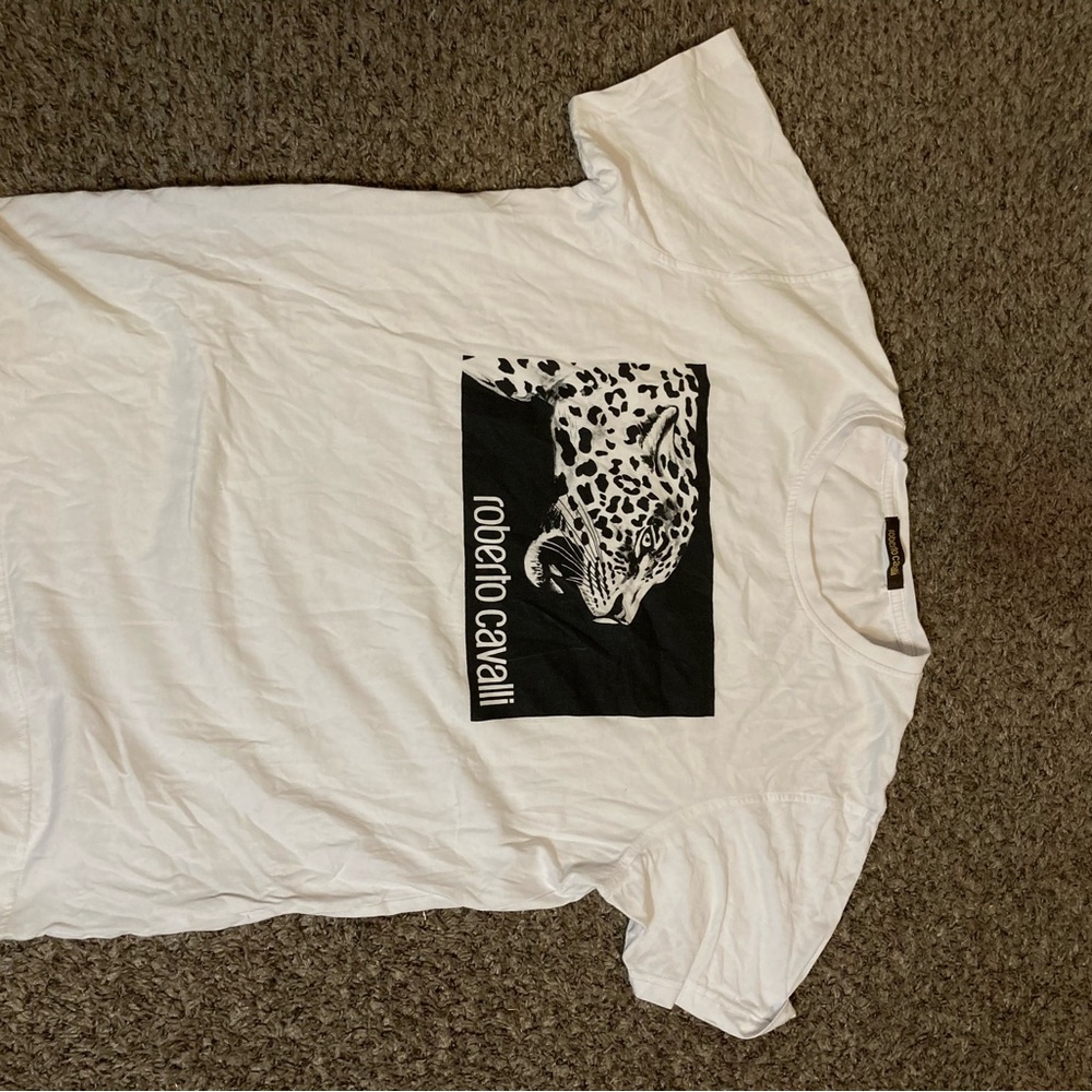 Roberto Cavalli White Graphic T-Shirt
